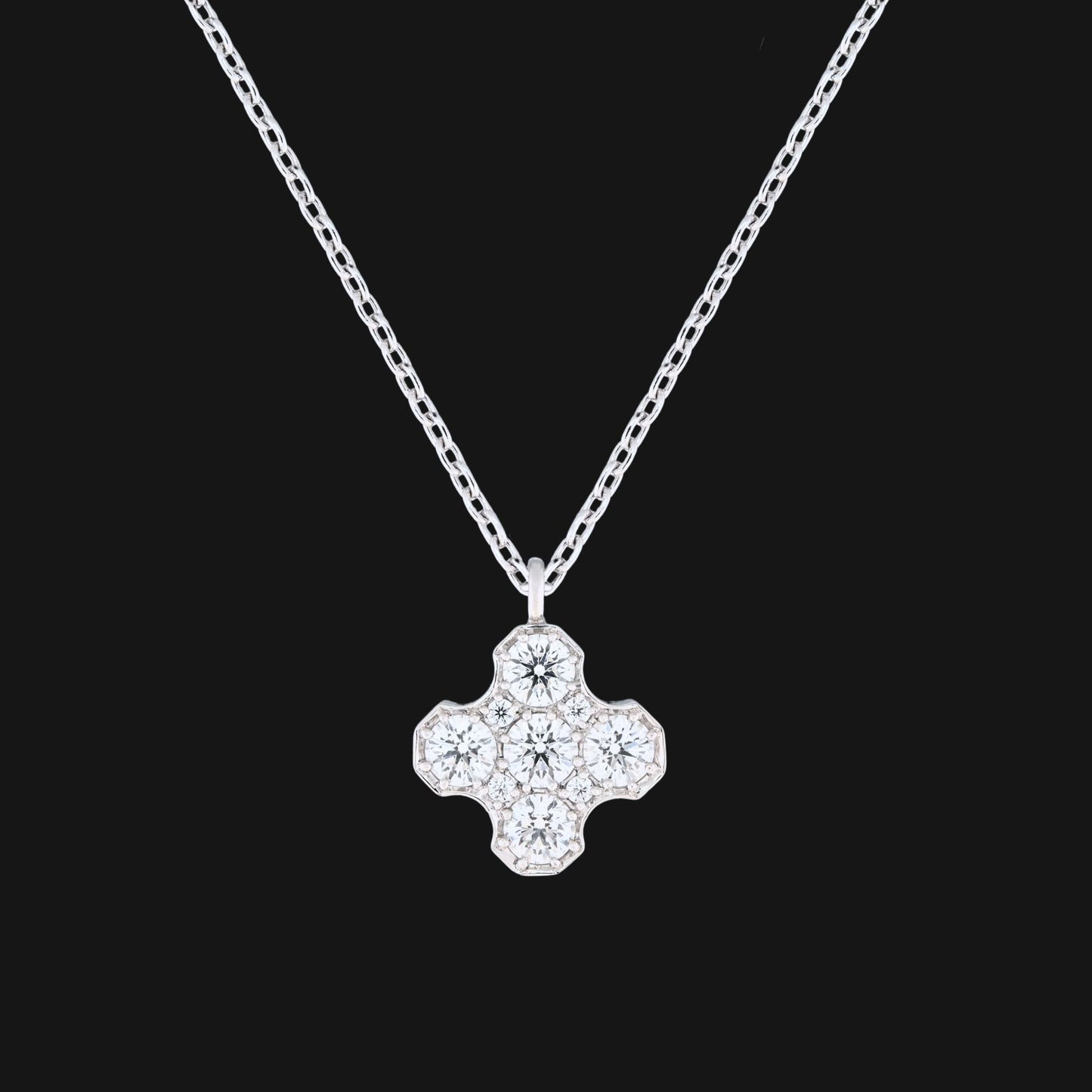 Diamond symmetry cross pendant 0.3ct