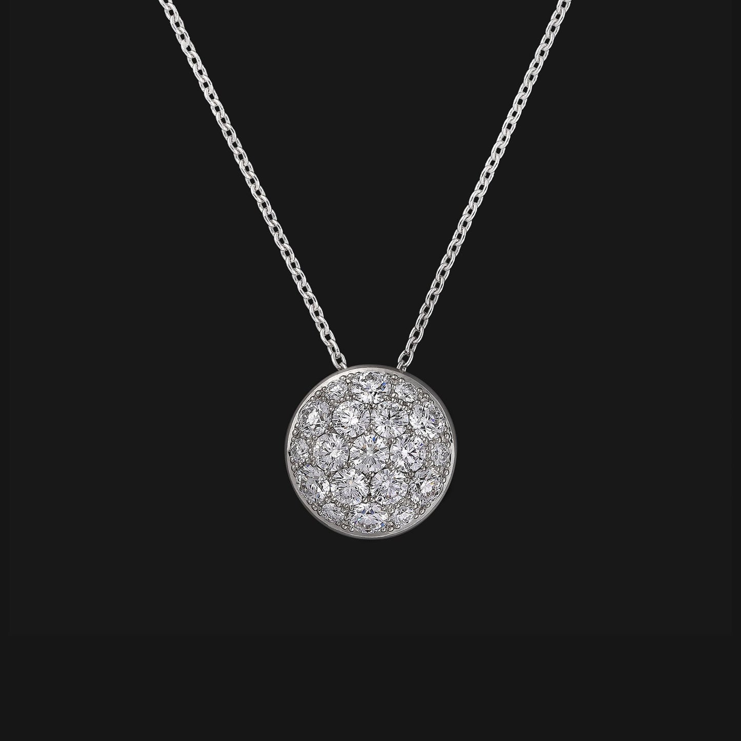 Diamond round pave pendant 1.5ct