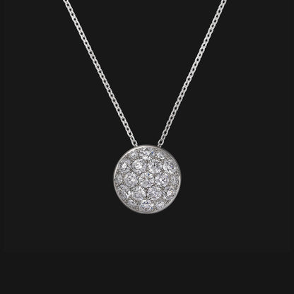 Diamond round pave pendant 1.5ct