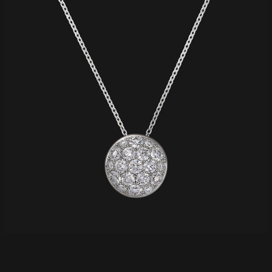 Diamond round pave pendant 1.5ct