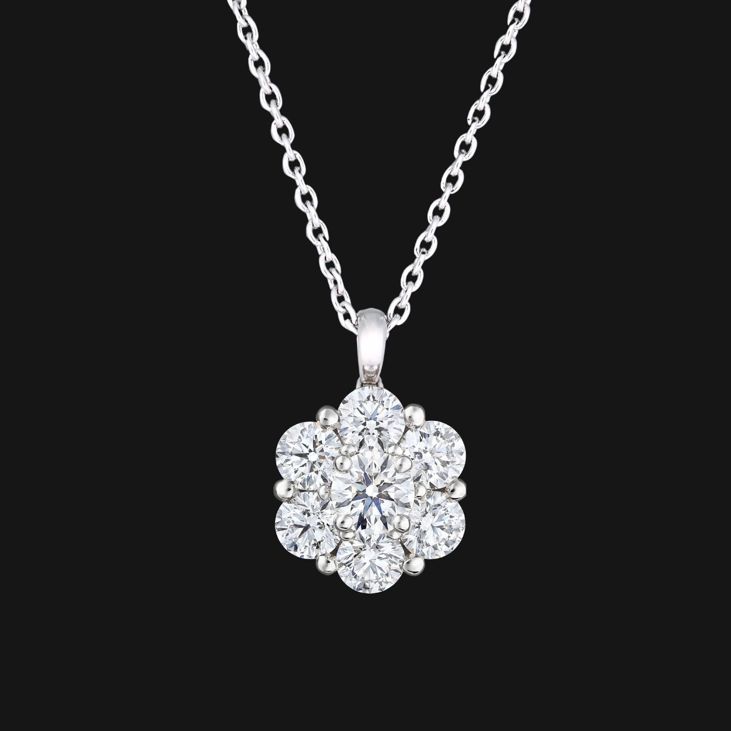 Diamond flower pendant