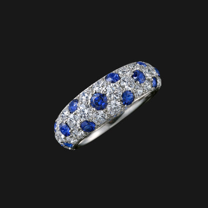 Sapphire diamond pave ring