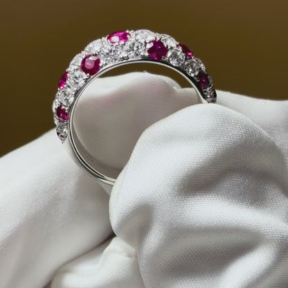 Ruby diamond pave ring