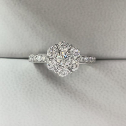 Flower diamond ring