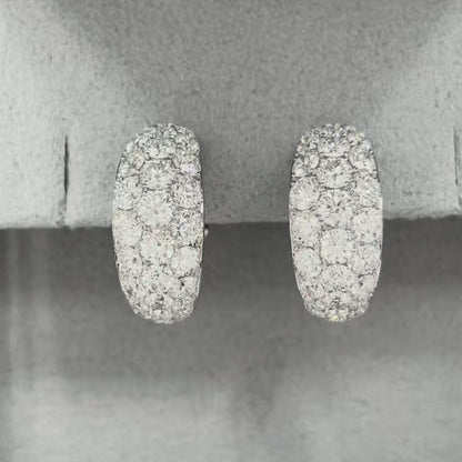 Diamond pave earrings 1.7ct