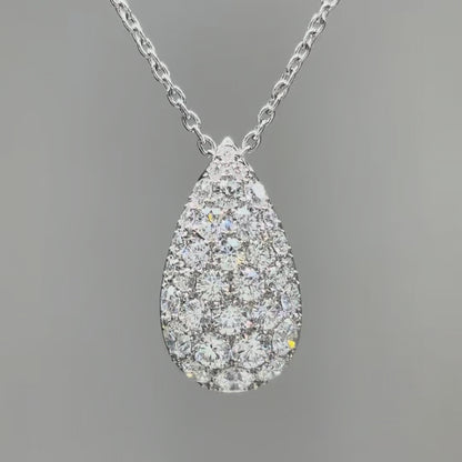 Diamond drop pave pendant 1.5ct