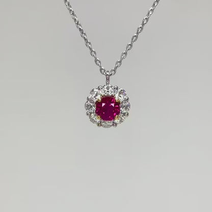 Ruby diamond pendant
