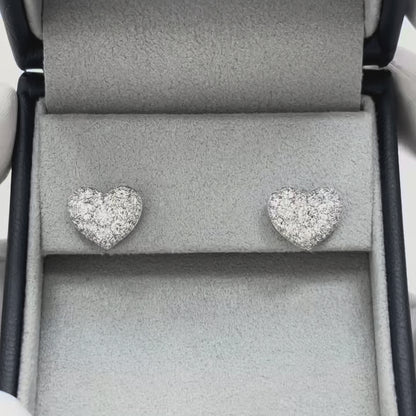Diamond heart pave earrings