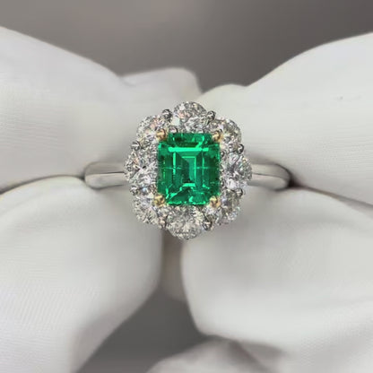 Emerald diamond ring
